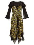 Matchesfashion.com Etro - Northumberland Floral Print Silk Midi Dress - Womens - Yellow Multi