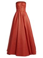 Sophie Theallet Rust Bandeau Woven-raffia Gown