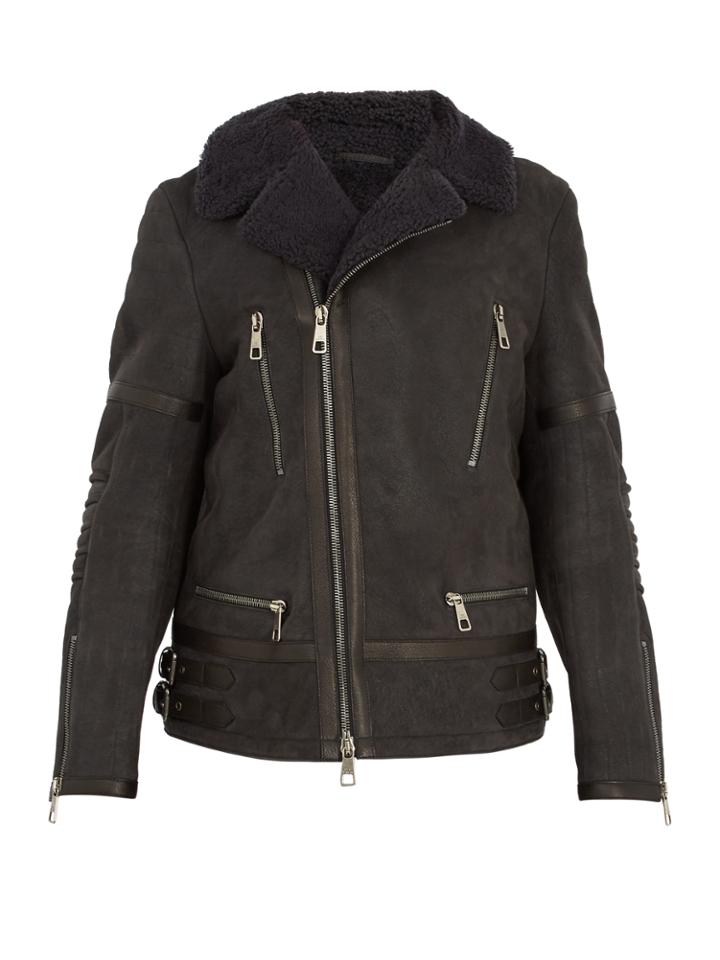 Neil Barrett Contrast-collar Leather Jacket