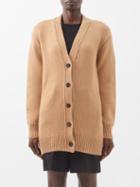Jil Sander - Asymmetric Buttoned-back Wool Cardigan - Womens - Camel