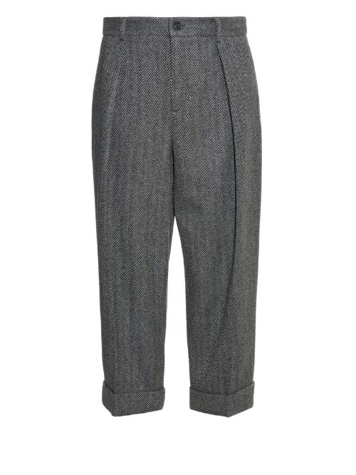 Gucci Chevron-knit Cropped Trousers