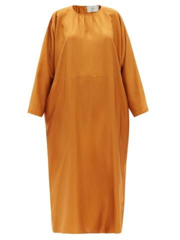 Ladies Lingerie Asceno - Rhodes Silk-twill Maxi Dress - Womens - Orange