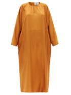Ladies Lingerie Asceno - Rhodes Silk-twill Maxi Dress - Womens - Orange