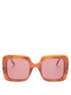 Matchesfashion.com Gucci - Gg Square Marbled-acetate Sunglasses - Womens - Tortoiseshell