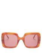 Matchesfashion.com Gucci - Gg Square Marbled-acetate Sunglasses - Womens - Tortoiseshell