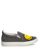 Joshua Sanders Smiley Felt Slip-on Trainers