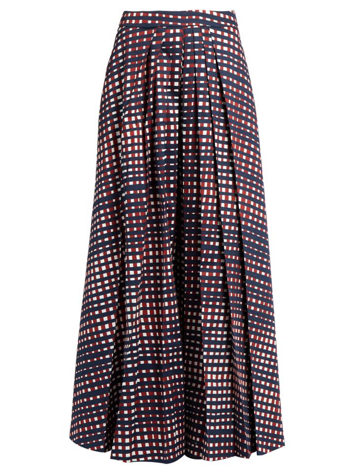 Stella Jean High-rise Pleated Checked Culottes
