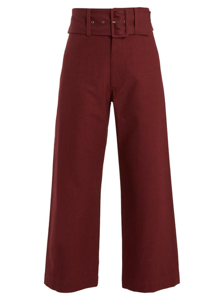 Sea Wide-leg Cotton Cropped Trousers