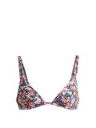 Matchesfashion.com Ephemera - Liberty Classic Underwired Triangle Bikini Top - Womens - Blue Multi