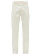 Matchesfashion.com Holiday Boileau - Bush Logo-patch Cotton Straight-leg Trousers - Mens - White