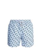 Matchesfashion.com Retromarine - Vintage Tile Print Swim Shorts - Mens - Navy Multi