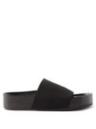 Co - Elasticated-strap Rubber Slides - Womens - Black