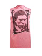 Matchesfashion.com Raf Simons - Photographic Print Sleeveless Silk Blend Top - Womens - Pink Multi