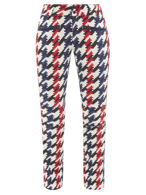 Perfect Moment - Aurora Houndstooth Softshell Ski Trousers - Womens - Red Blue