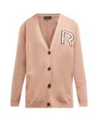 Matchesfashion.com Rochas - Logo Intarsia R Cotton Cardigan - Womens - Pink
