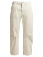 Matchesfashion.com Nili Lotan - Emerson Stretch Cotton Wide Leg Trousers - Womens - White