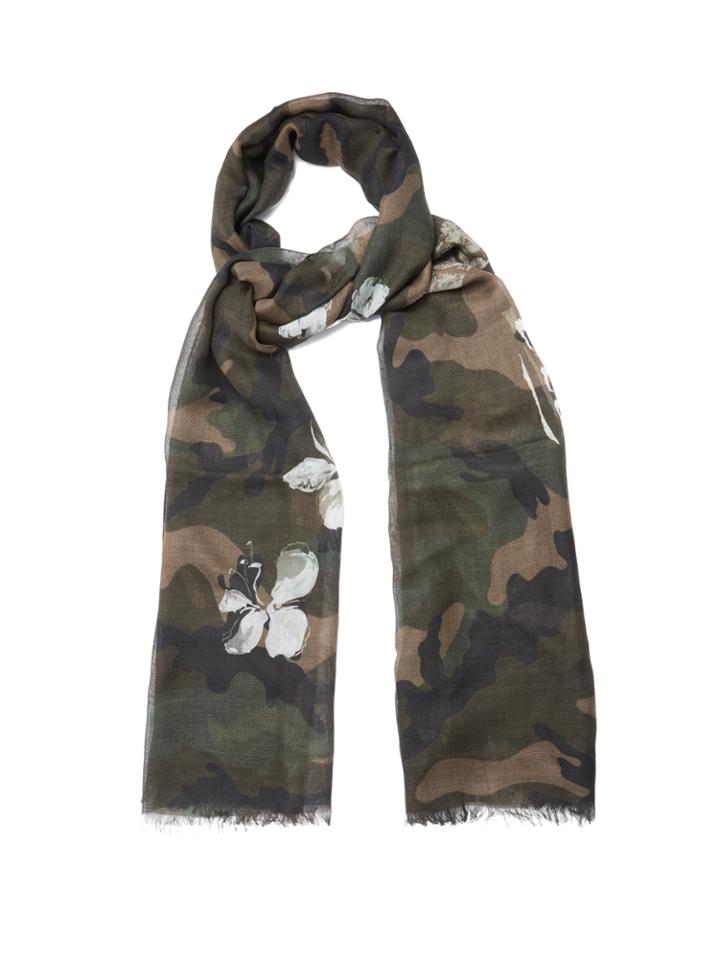 Valentino Mariposa Camouflage-print Scarf
