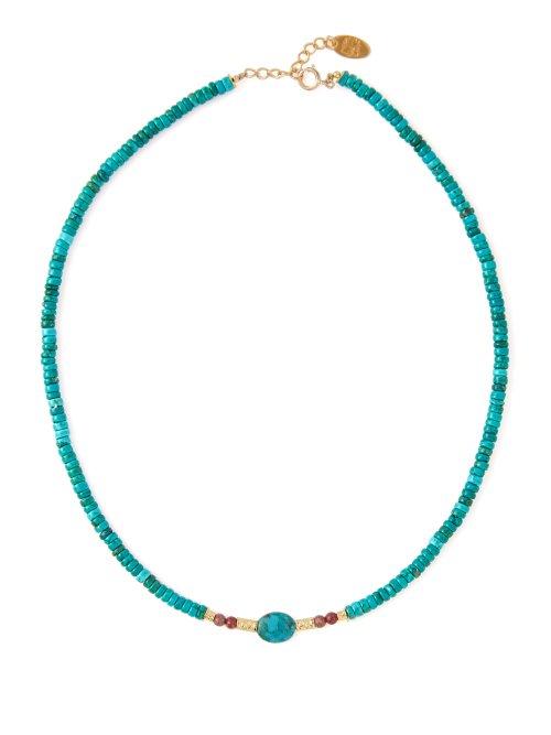 Matchesfashion.com Elise Tsikis - Elyes Turquoise And 18kt Gold Plated Necklace - Womens - Blue