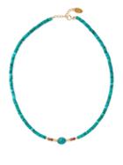 Matchesfashion.com Elise Tsikis - Elyes Turquoise And 18kt Gold Plated Necklace - Womens - Blue