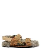 Matchesfashion.com By Walid - Felix 17th Century Shearling Lined Sandals - Mens - Blue Multi