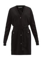 Matchesfashion.com Dolce & Gabbana - Logo-button Wrap Merino-wool Cardigan - Womens - Black