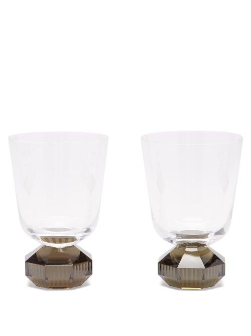 Reflections Copenhagen - Set Of Two Chelsea Crystal Glasses - Grey Multi