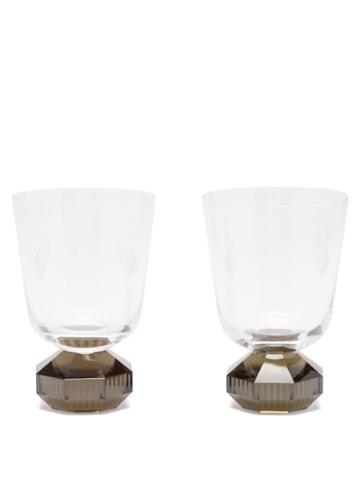 Reflections Copenhagen - Set Of Two Chelsea Crystal Glasses - Grey Multi