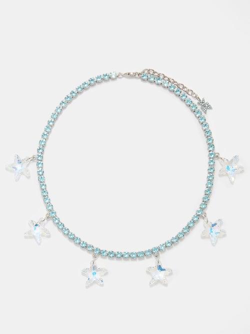 Amina Muaddi - Daryl Starfish-charm Crystal Necklace - Womens - Crystal Multi