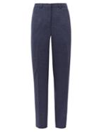 Matchesfashion.com Burberry - Lucy High-rise Wool-blend Straight-leg Trousers - Womens - Grey