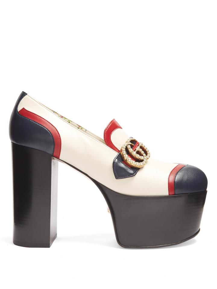 Gucci Brenda Leather Platform Loafers
