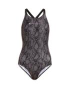 Matchesfashion.com Adidas By Stella Mccartney - Snake Print Racerback Swimsuit - Womens - Black Print