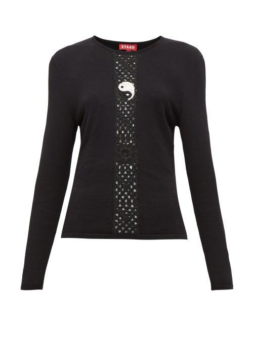 Matchesfashion.com Staud - Crochet-knitted Ying Yang Top - Womens - Black