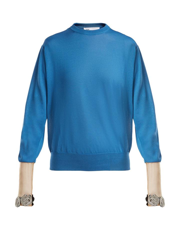 Toga Crystal-embellished Fine-knit Top