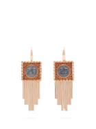 Matchesfashion.com Francesca Villa - Pure Numbers Sapphire & 18kt Rose Gold Earrings - Womens - Orange