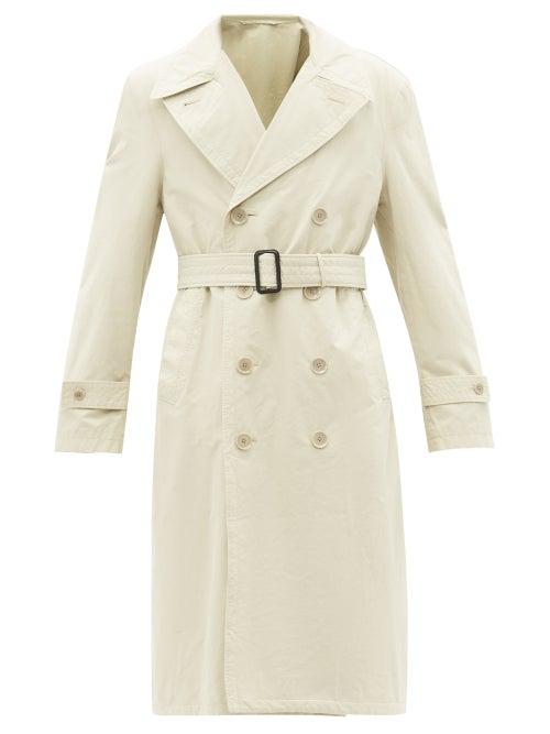 Matchesfashion.com Lemaire - Double-breasted Cotton-ventile Trench Coat - Mens - Cream