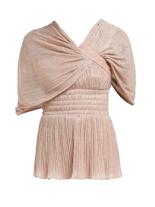 Matchesfashion.com Peter Pilotto - Ruched Pliss Lam Top - Womens - Pink