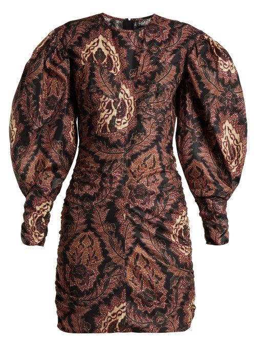 Matchesfashion.com Isabel Marant - May Abstract Print Balloon Sleeved Dress - Womens - Pink Multi