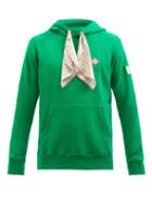 Casablanca - Scarf-embellished Organic-cotton Hooded Sweatshirt - Mens - Green