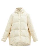 Matchesfashion.com Jil Sander - Harness-strap Quilted Down Hooded Coat - Womens - Light Beige