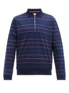 Matchesfashion.com Paul Smith - Multi Stripe Long Sleeve Polo Shirt - Mens - Navy