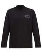 Matchesfashion.com Martine Rose - Logo Print Long Sleeve Cotton Jersey T Shirt - Mens - Black