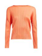 Matchesfashion.com Pleats Please Issey Miyake - Round Neck Pleated Top - Womens - Coral