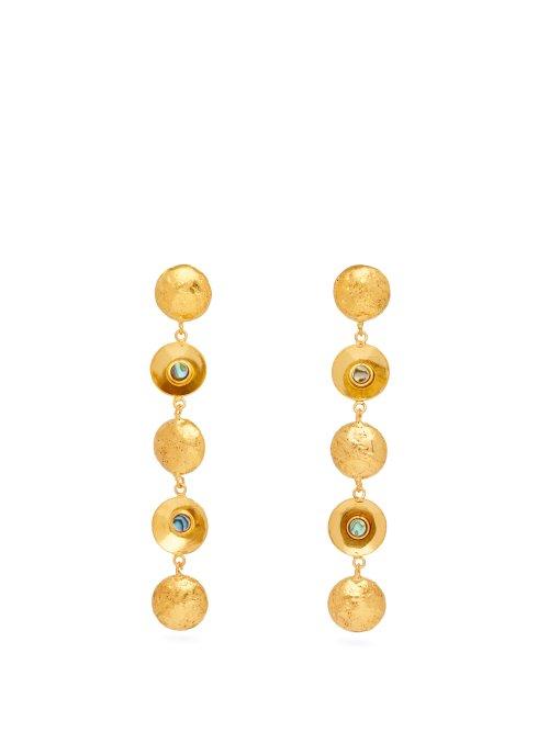 Matchesfashion.com Sylvia Toledano - Multi Disc Sea Opal Earrings - Womens - Blue