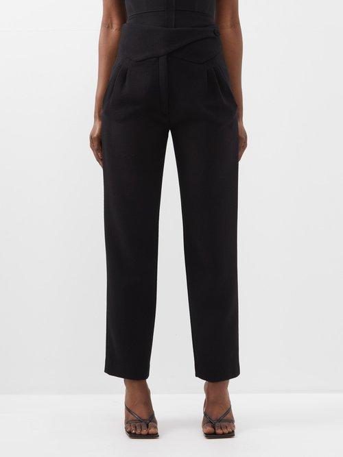 Blaz Milano - Resolute Pleated Virgin-wool Crepe Trousers - Womens - Black