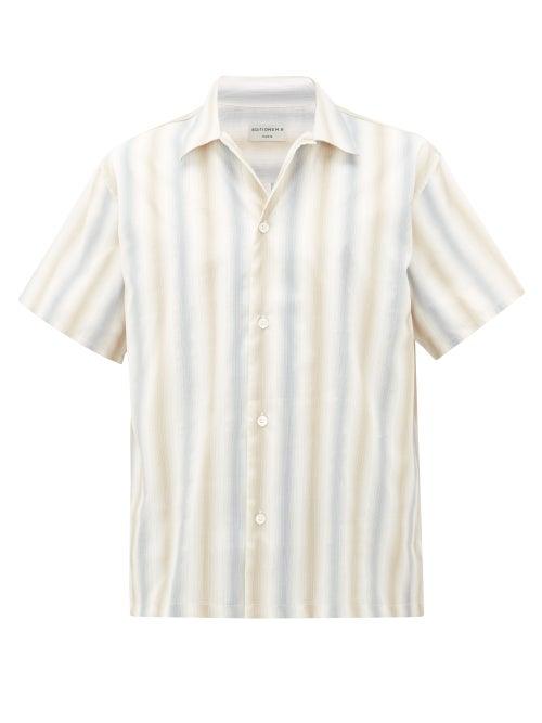 Matchesfashion.com Ditions M.r - Gradated-stripe Poplin Shirt - Mens - Brown Multi