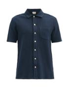 Matchesfashion.com Oliver Spencer - Floral-print Cotton-calico Shirt - Mens - Navy
