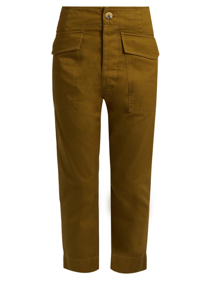 Isabel Marant Étoile Oaklyn Tapered Cotton Cropped Trousers