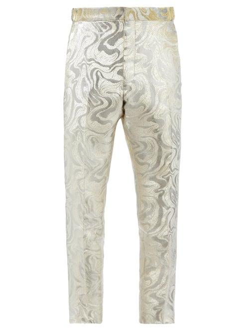 Tom Ford - Wave-brocade Suit Trousers - Mens - Gold Multi