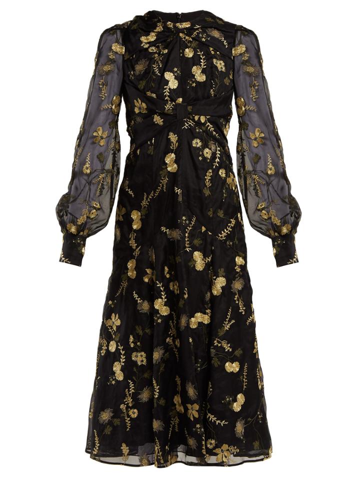 Erdem Carwen Lismore-embroidery Organza Dress