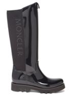 Moncler - Gilla Rubber And Neoprene Knee-high Boots - Womens - Black